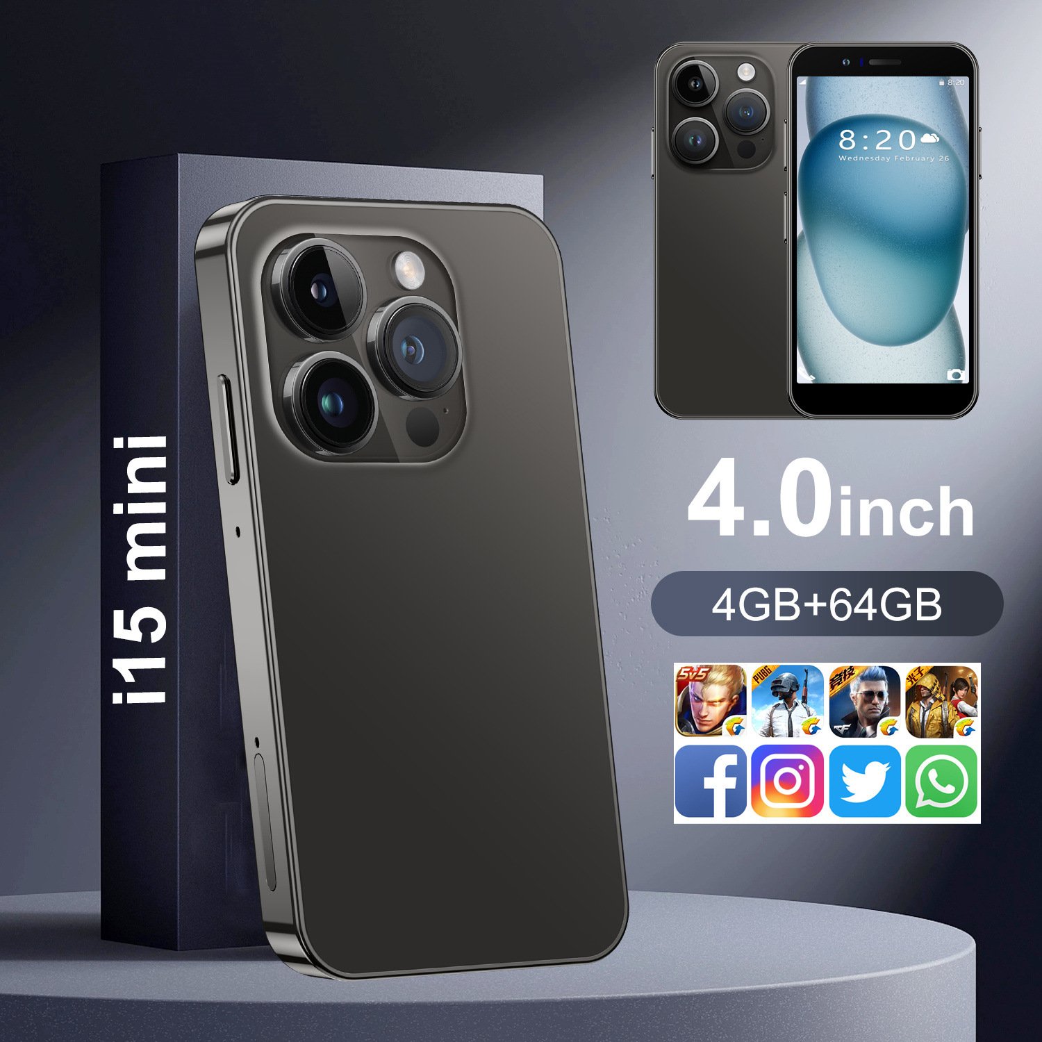 New Coming Mini Smart Phone 3g Android 8.1 Quad Core Dual Sim Long Time Standby Phone Soyes Xs15